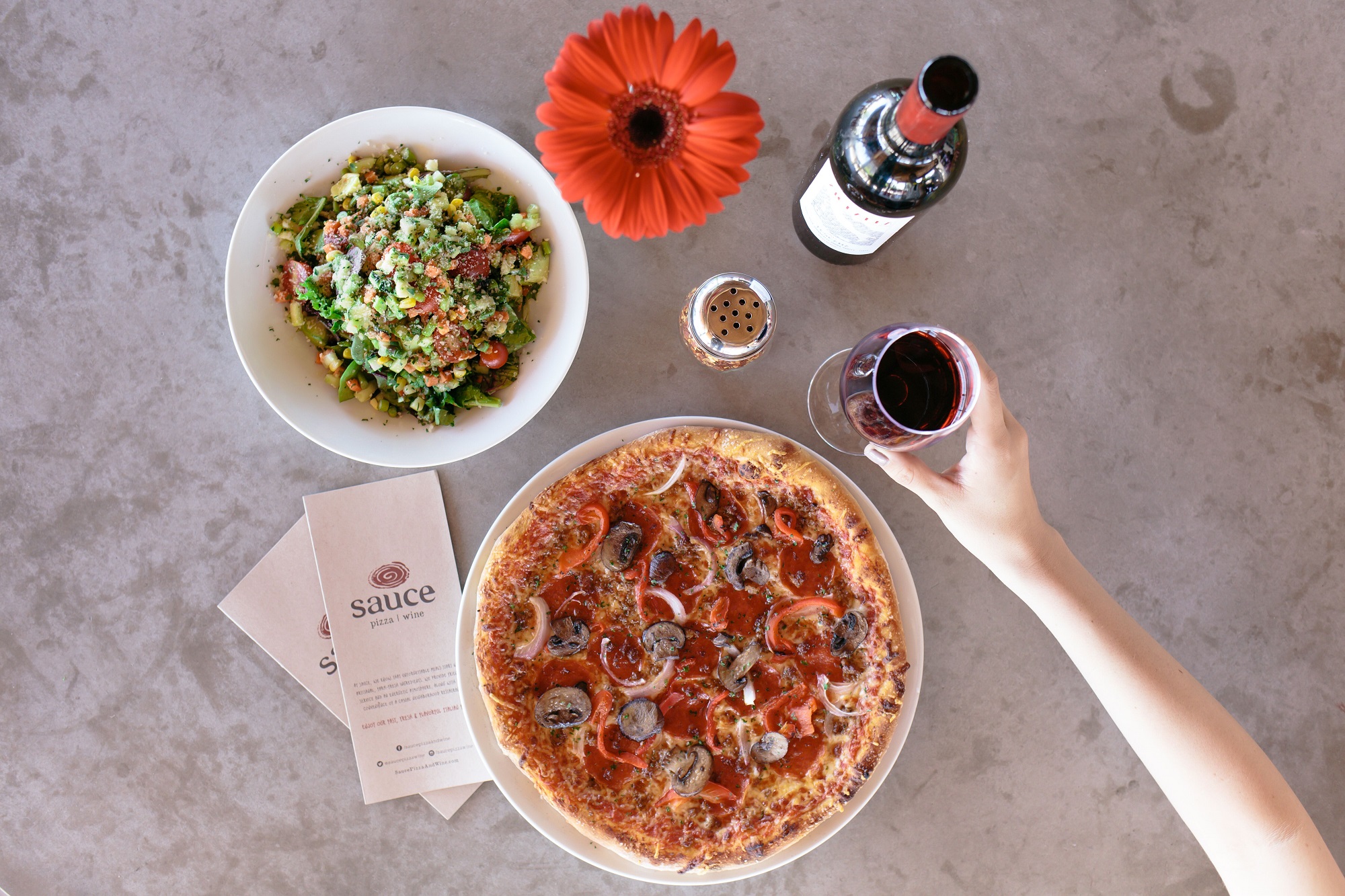 Take a break this Tax Day at Sauce Pizza & Wine