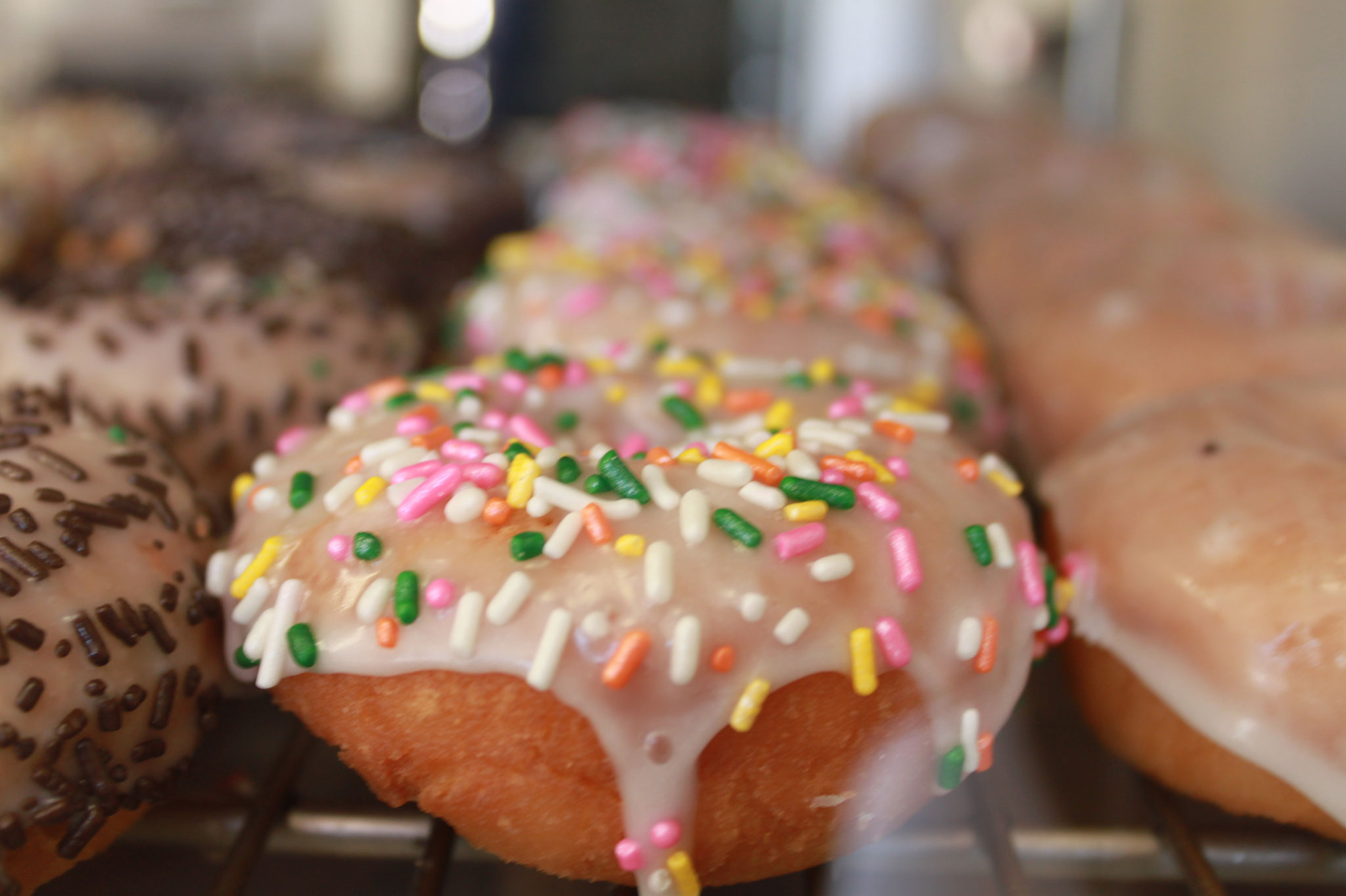 Sprinkled doughnuts at Young's Donut Shop in Tucson