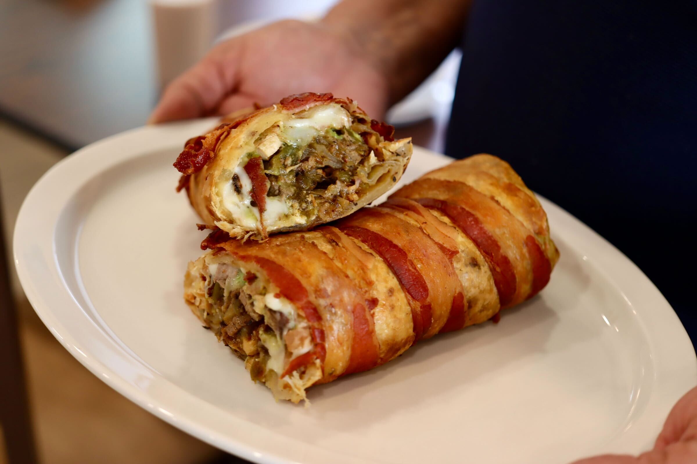 Bacon-wrapped Burrito at Salsa Verde (Photo by Hannah Hernandez)