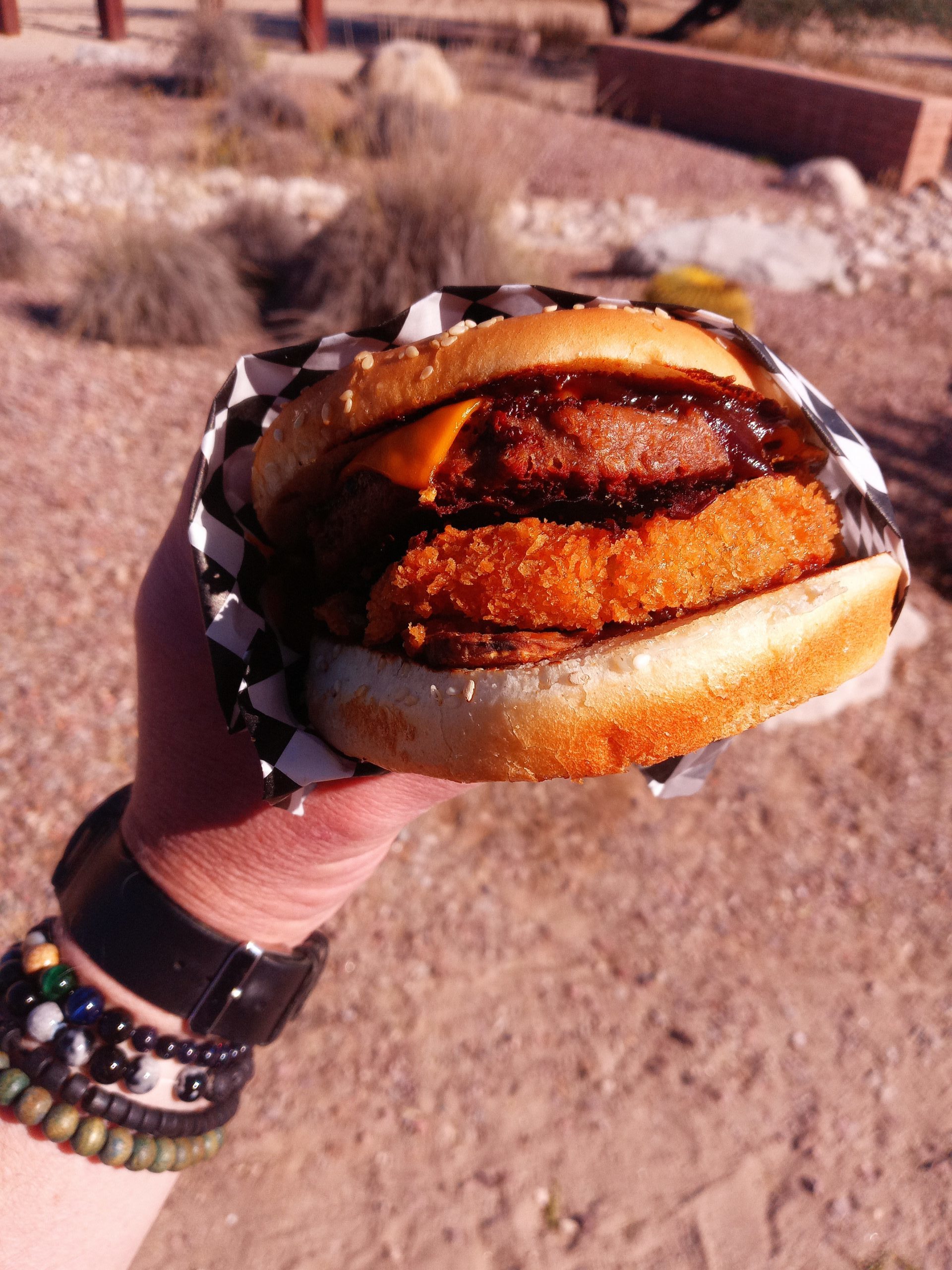 Bacon Western Cheeseburger at Midtown Vegan Deli (Photo by Mark Whittaker)