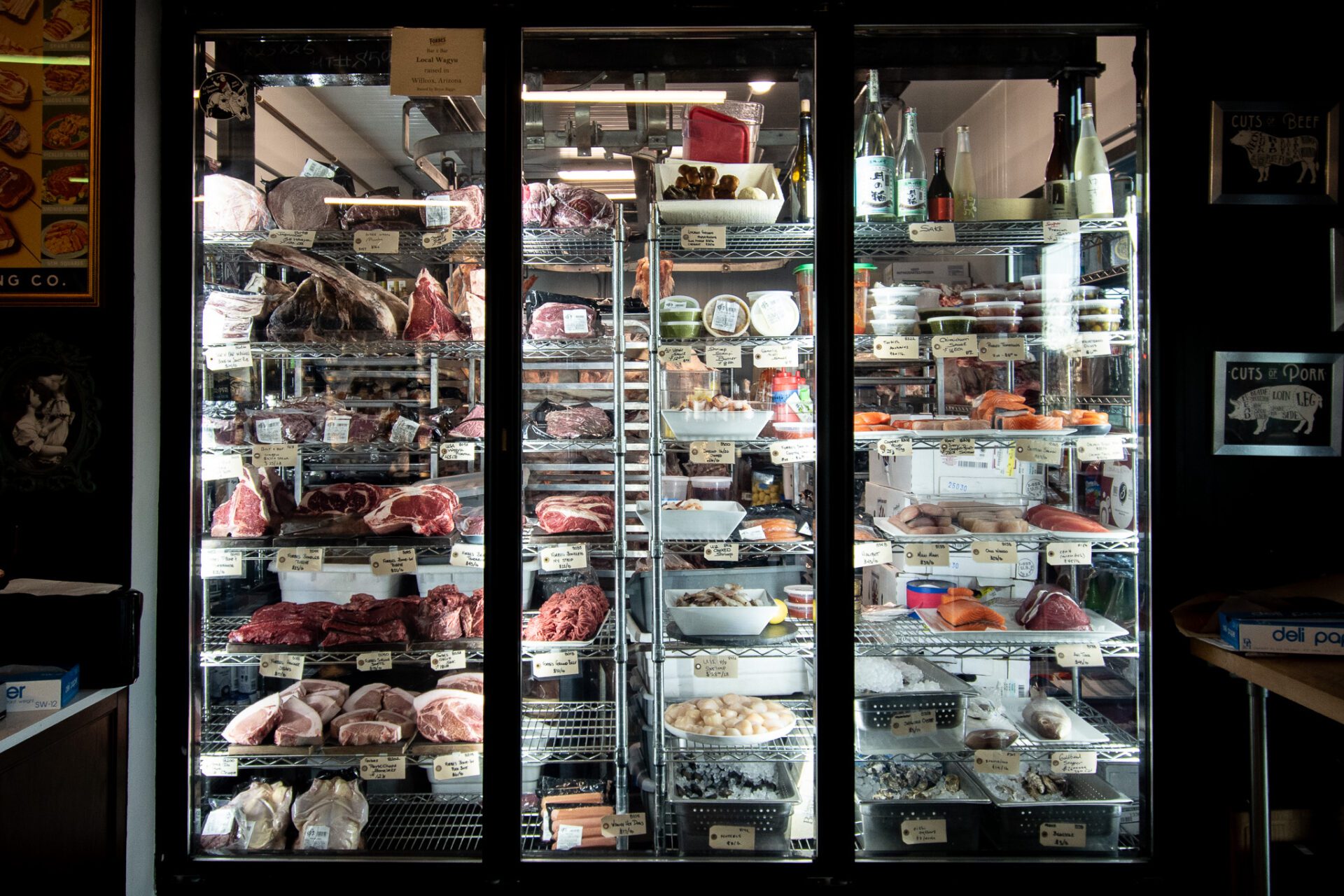 Refrigerators at Forbes Meat Company (Photo by Jackie Tran)