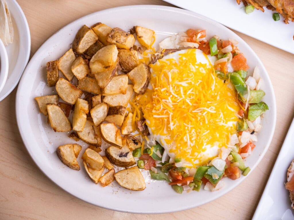 a plate of food on a table