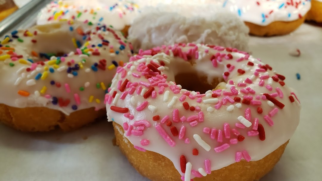 a close up of a doughnut