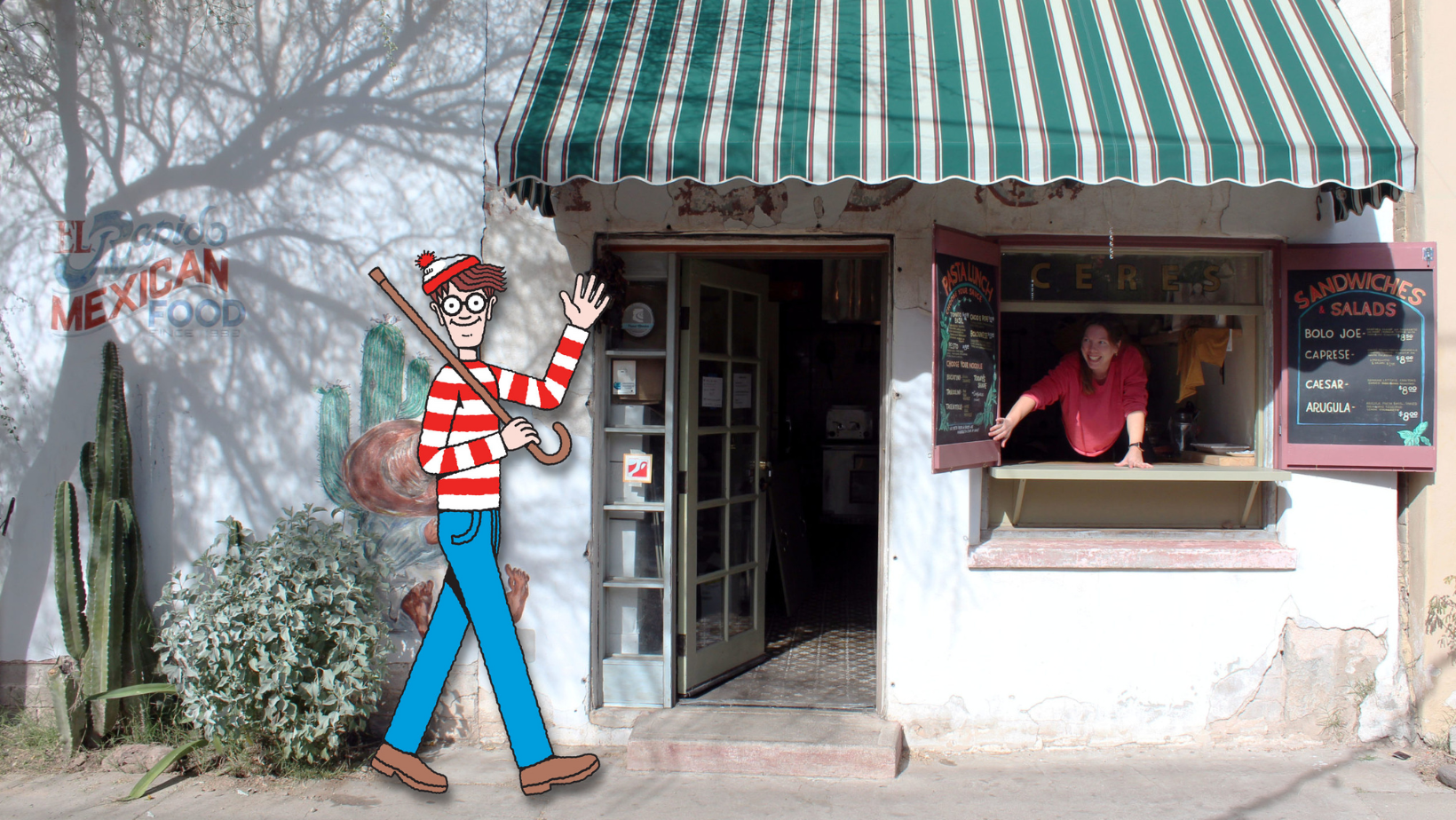 a person standing in front of a building