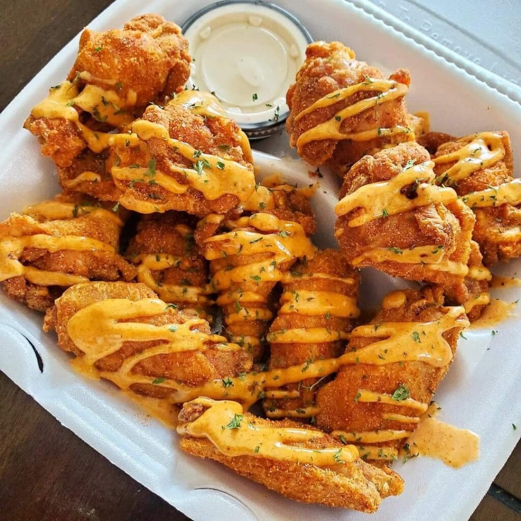 a plate of food on a table