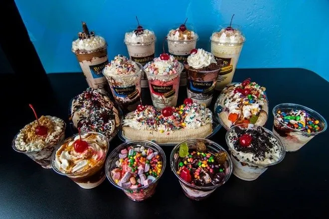 a picture of ice cream and milkshakes