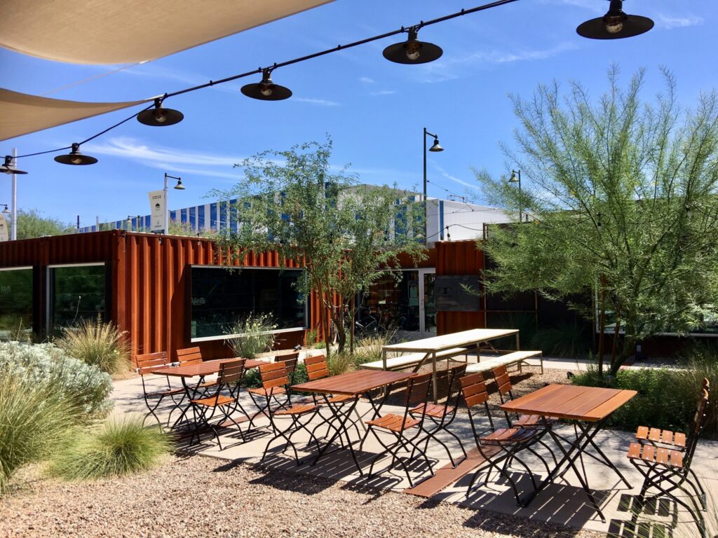 outdoor seating at the MSA annex in Tucson