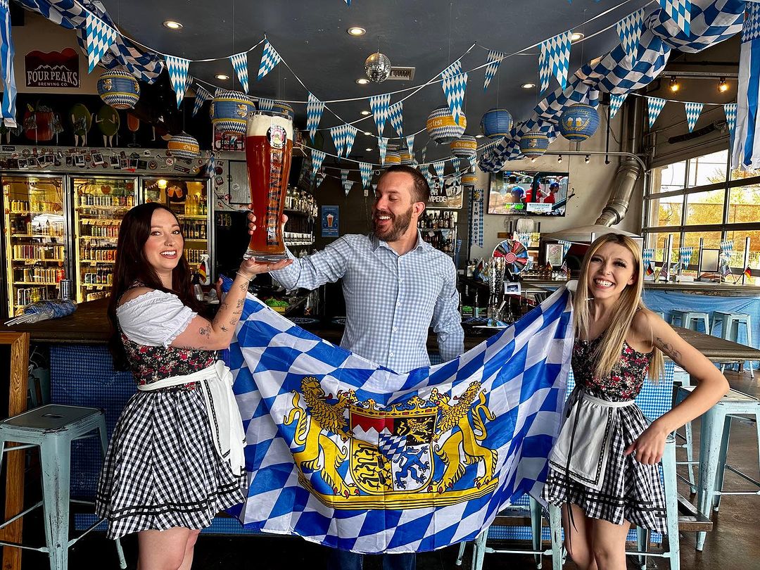 a woman standing in front of a store