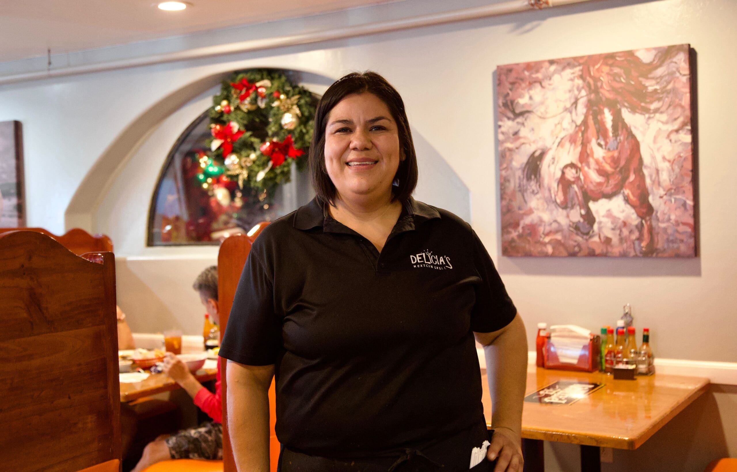 a person standing in a room