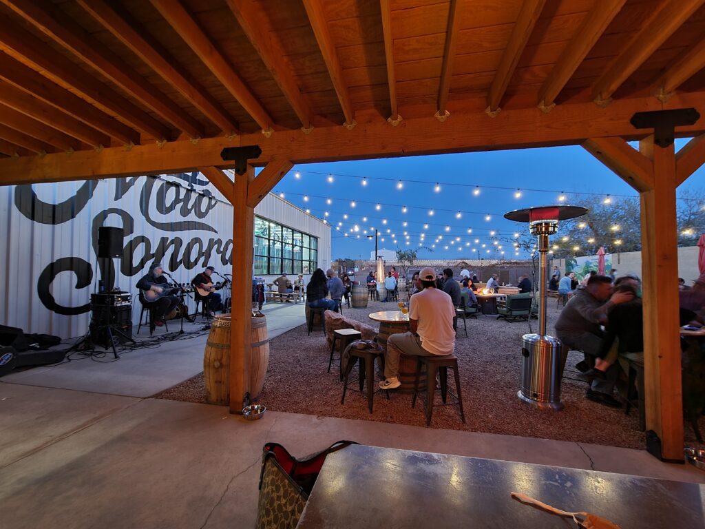 Patio at the brewery (Photo courtesy of MotoSonora Brewing)