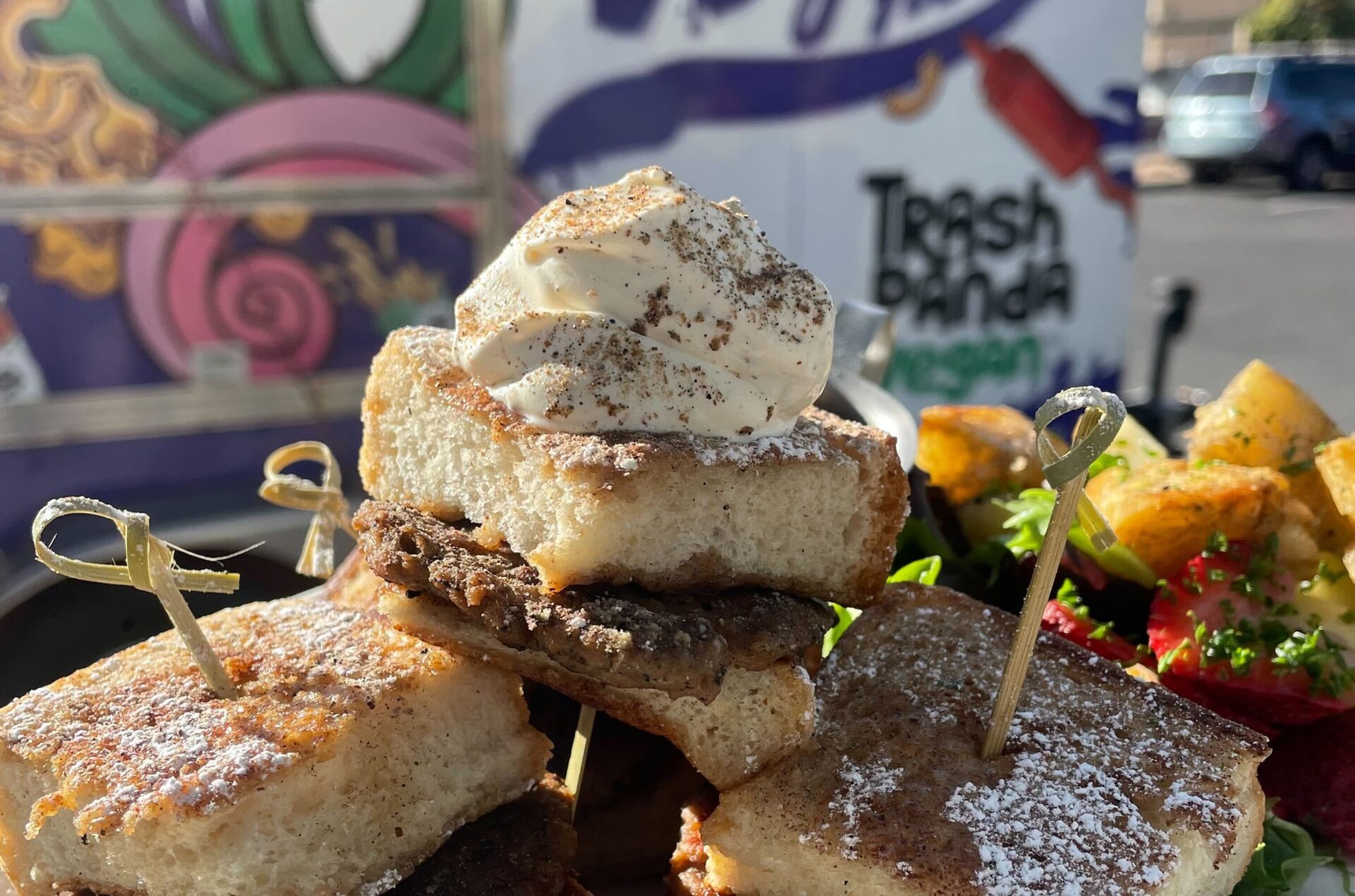Masala Chai French Toast & Sausage Sliders (Photo by Trash Panda Vegan)