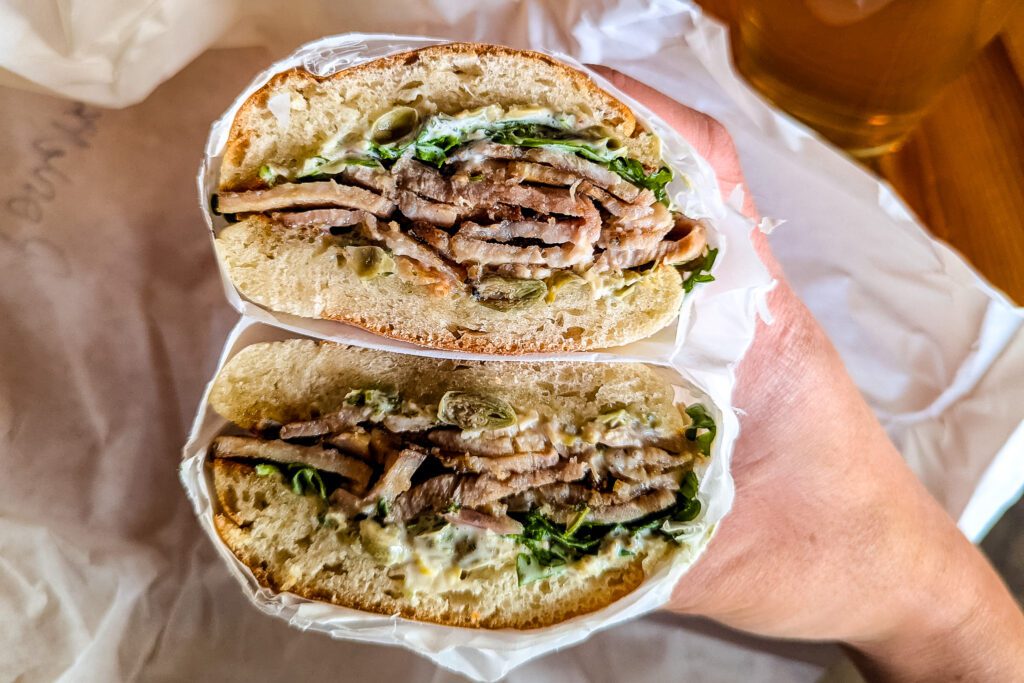 Porchetta sandwich from Parkie Sandwich (Photo by Jackie Tran)