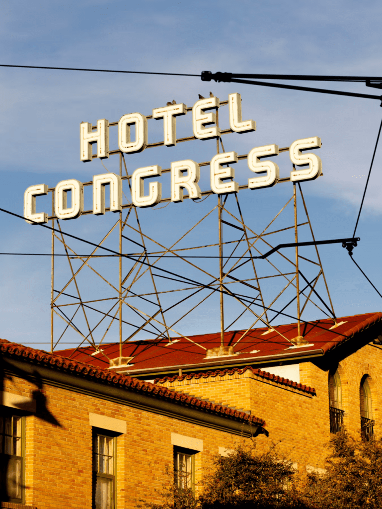 The historic Hotel Congress in downtown Tucson (Photo by Cassidy Araiza for WSJ)