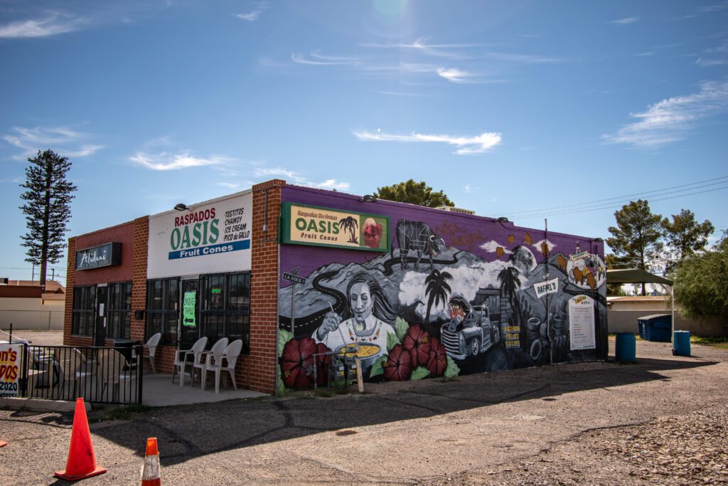Mural at Oasis Fruit Cones in Tucson, Ariz., Friday, October 8, 2020 (Credit: Jackie Tran)