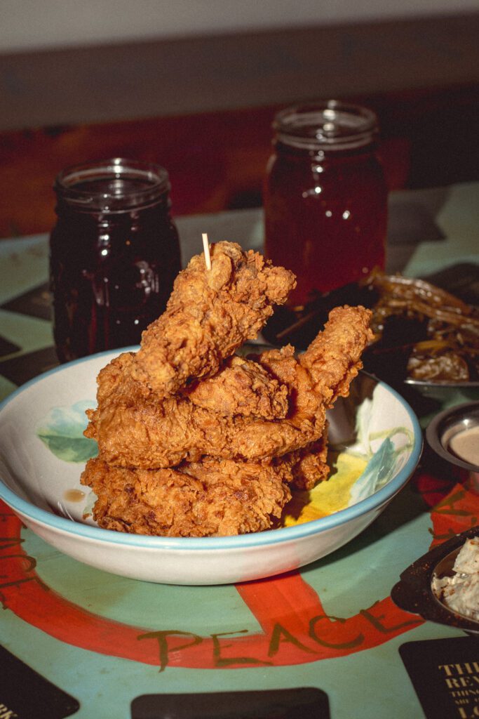 Golden Fried Chicken Pieces & Veggie Combo at Chef Brian's Comfort Kitchen (Photo by Jackie Tran)