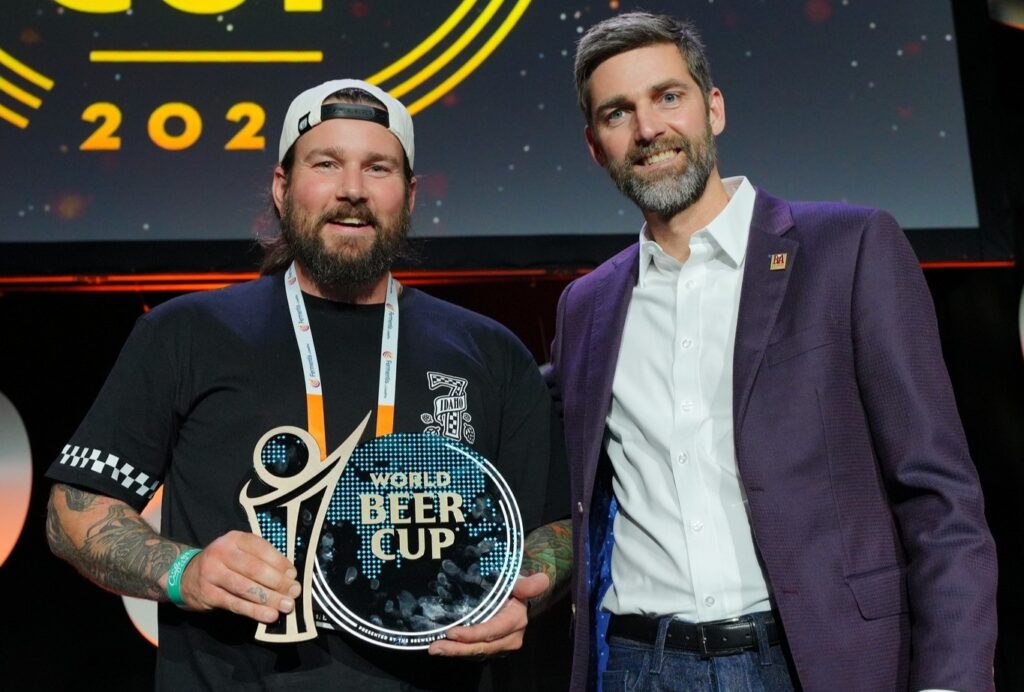 Luke Edward (left) of Barrio Brewing (Photo courtesy of World Beer Cup)