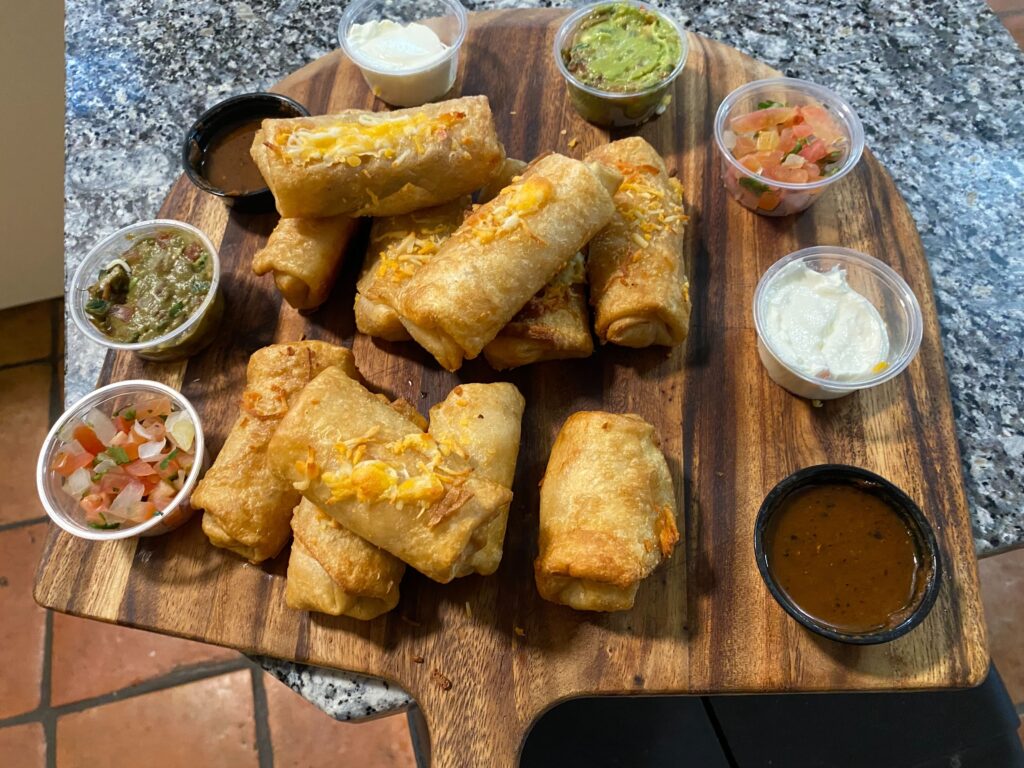 Mini chimis at Amelia's Mexican Kitchen (Photo by Rita Connelly)