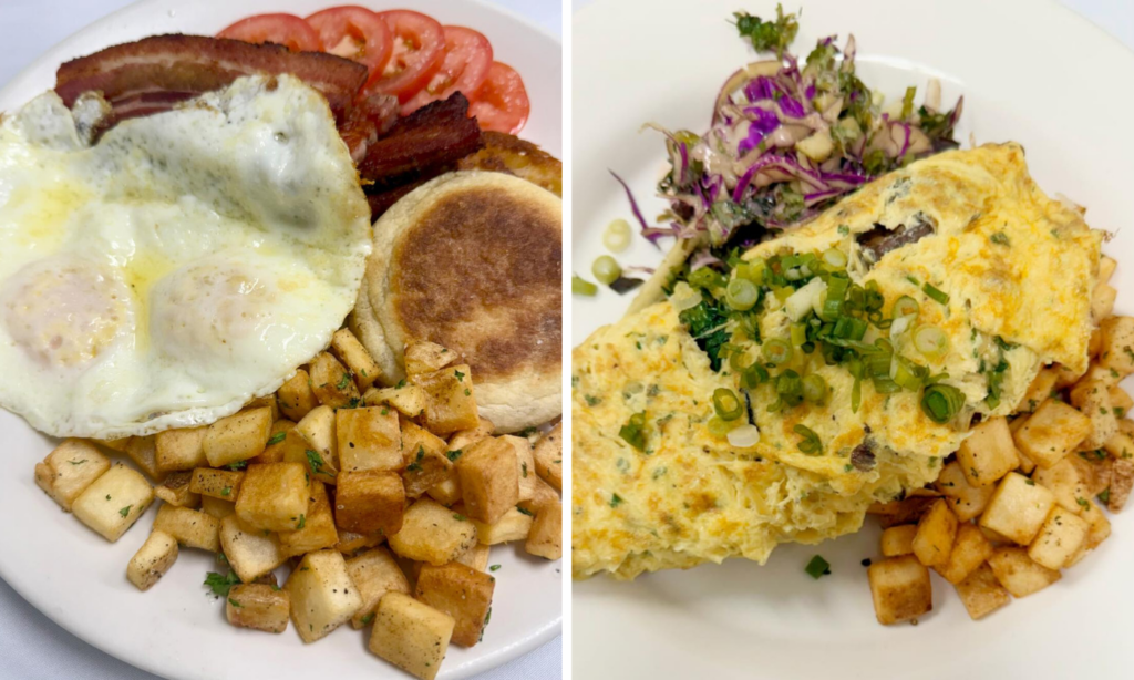All-American Breakfast and Wild Mushrooms Omelet (Photos courtesy of Tandem American Eatery)