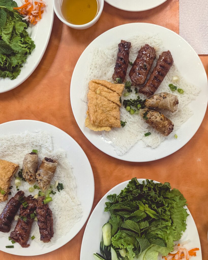 Banh hoi bo lui tau hu ky nem nuong at Com Tam Thuan Kieu (Photo by Jackie Tran)