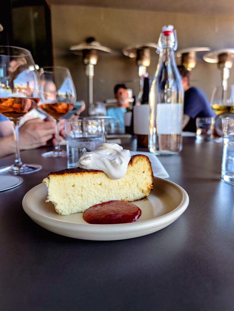 Basque Cheesecake at Los Milics Vineyards (Photo by Addie Ibarra)