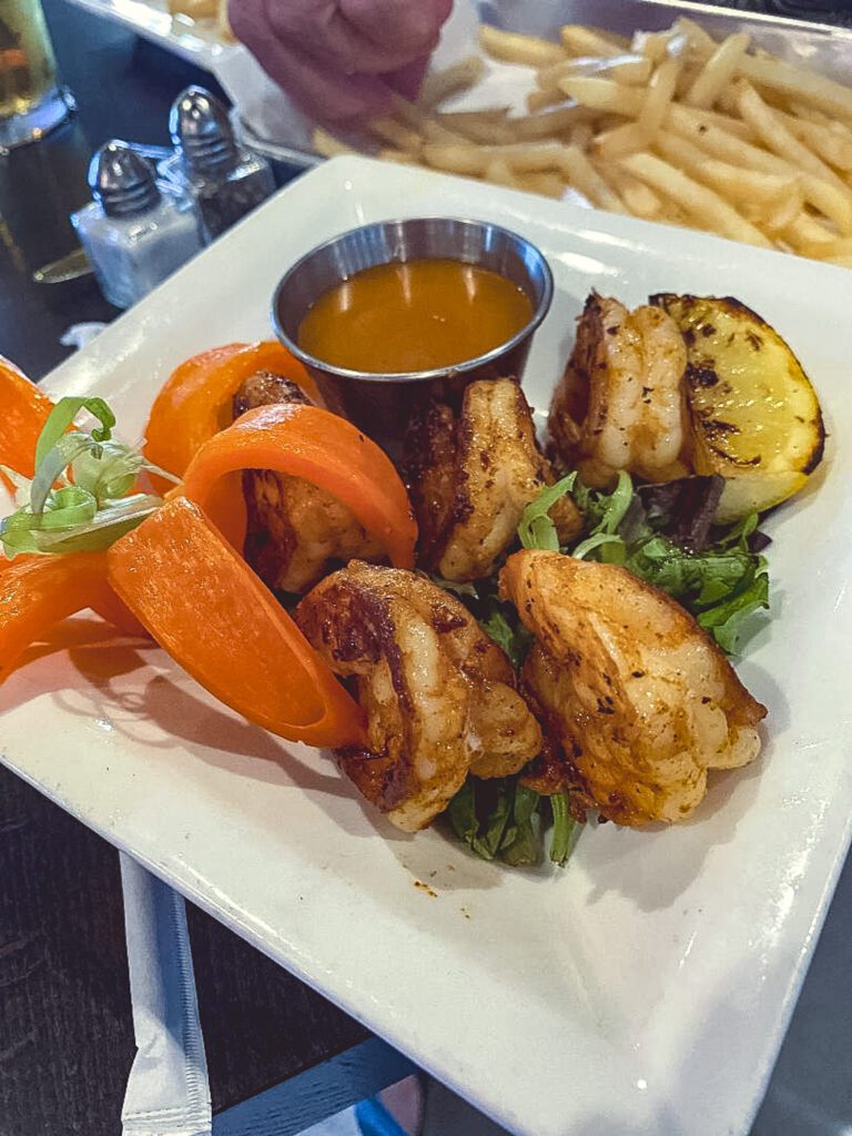 Blackened Colossal Shrimp at The District Bites and Brew (Photo by Rita Connelly)