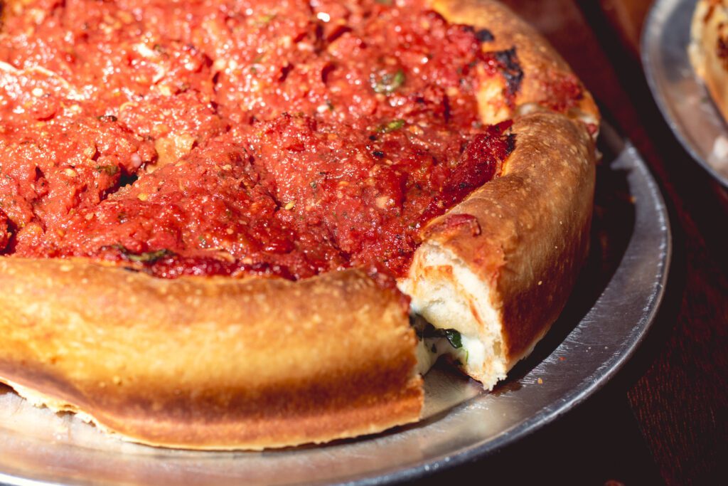 The Spin City deep dish pizza at Rocco's LIttle Chicago Pizzeria (Photo by Jackie Tran)