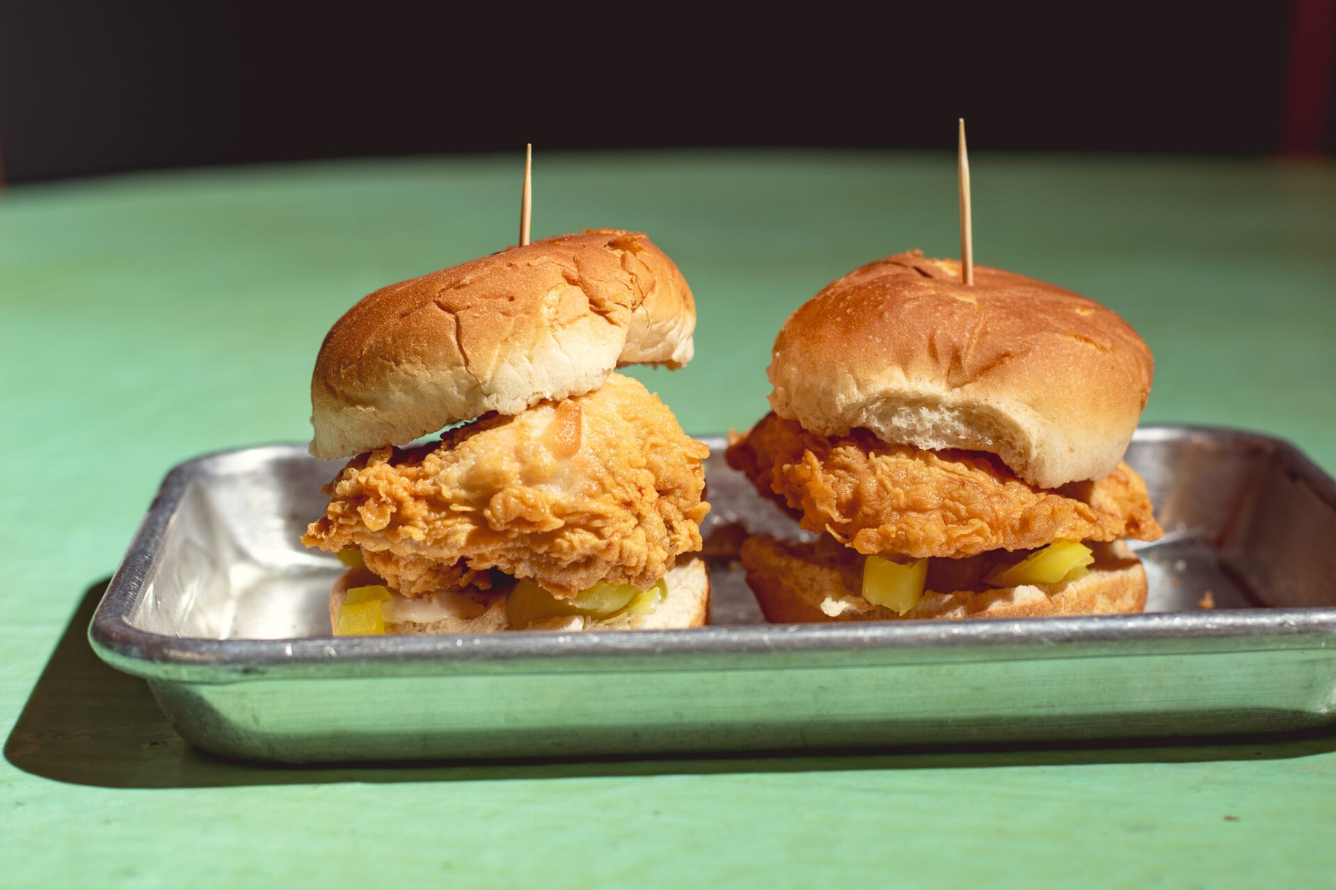 Golden Fried Chicken Sliders at Chef Brian's Comfort Kitchen (Photo by Jackie Tran)