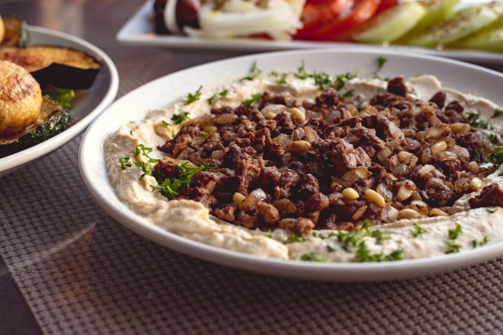Hummus with meat at Shish Kebab House (Photo by Jackie Tran)