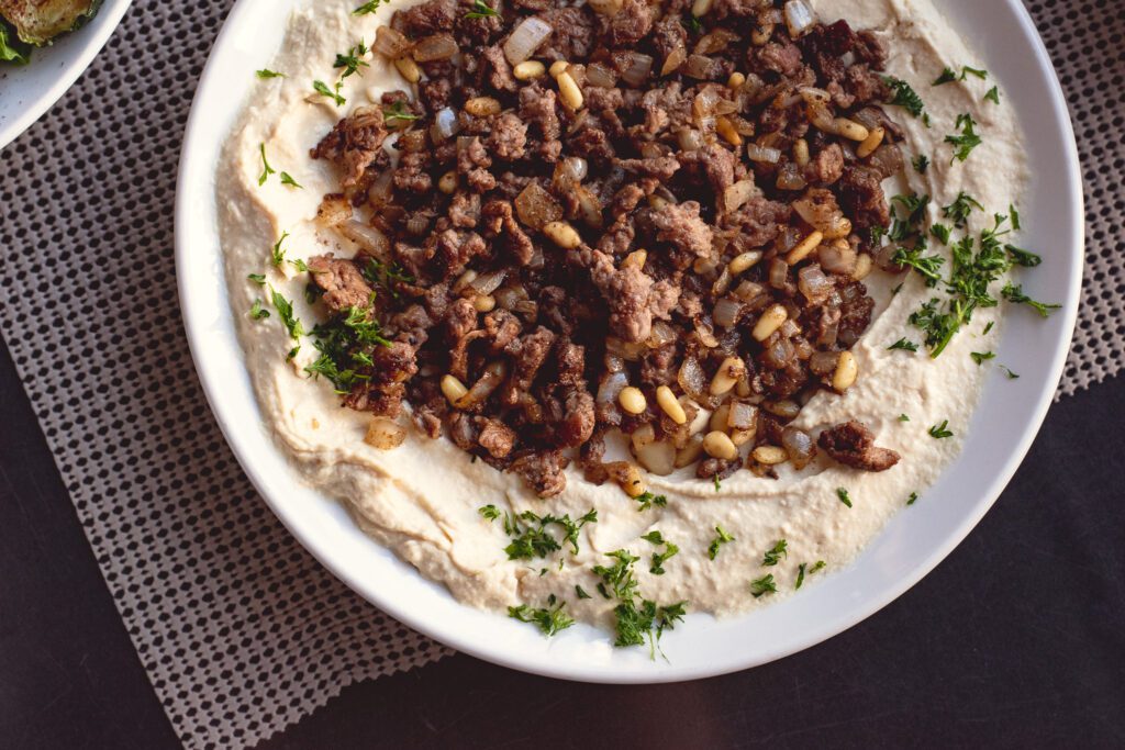 Hummus with meat at Shish Kebab House (Photo by Jackie Tran)