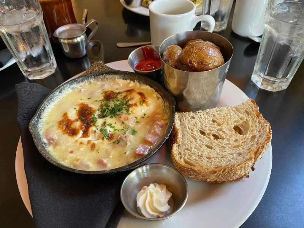 Cast Iron Baked Eggs at Cup Cafe at Hotel Congress (Photo by Rita Connelly)