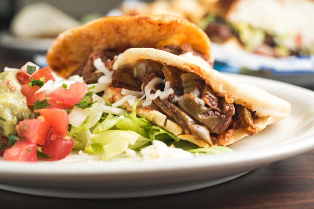 Gordita with nopales con chile colorado from El Taco Rustico (Photo by Jackie Tran)
