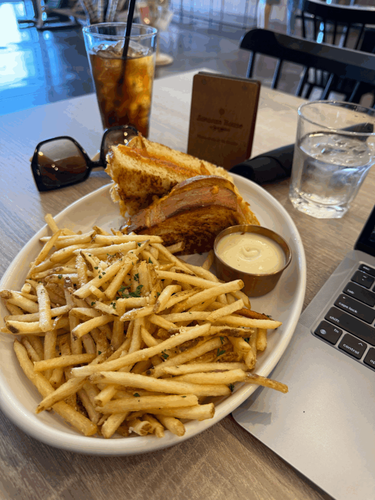 Grilled cheese and truffle fries at Sonoran House Sam Hughes (Photo by Chrissy Mance)