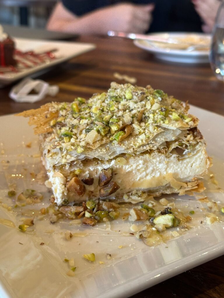 Baklava Cheesecake at Figs Oven + Enoteca (Photo by Shane Reiser)